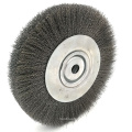 Narrow Face 8 Inch Round  Crimped Steel Wire Brush Wheel For Bench Grinder